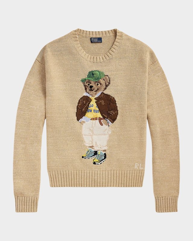 Polo Bear Cotton Crewneck Sweater